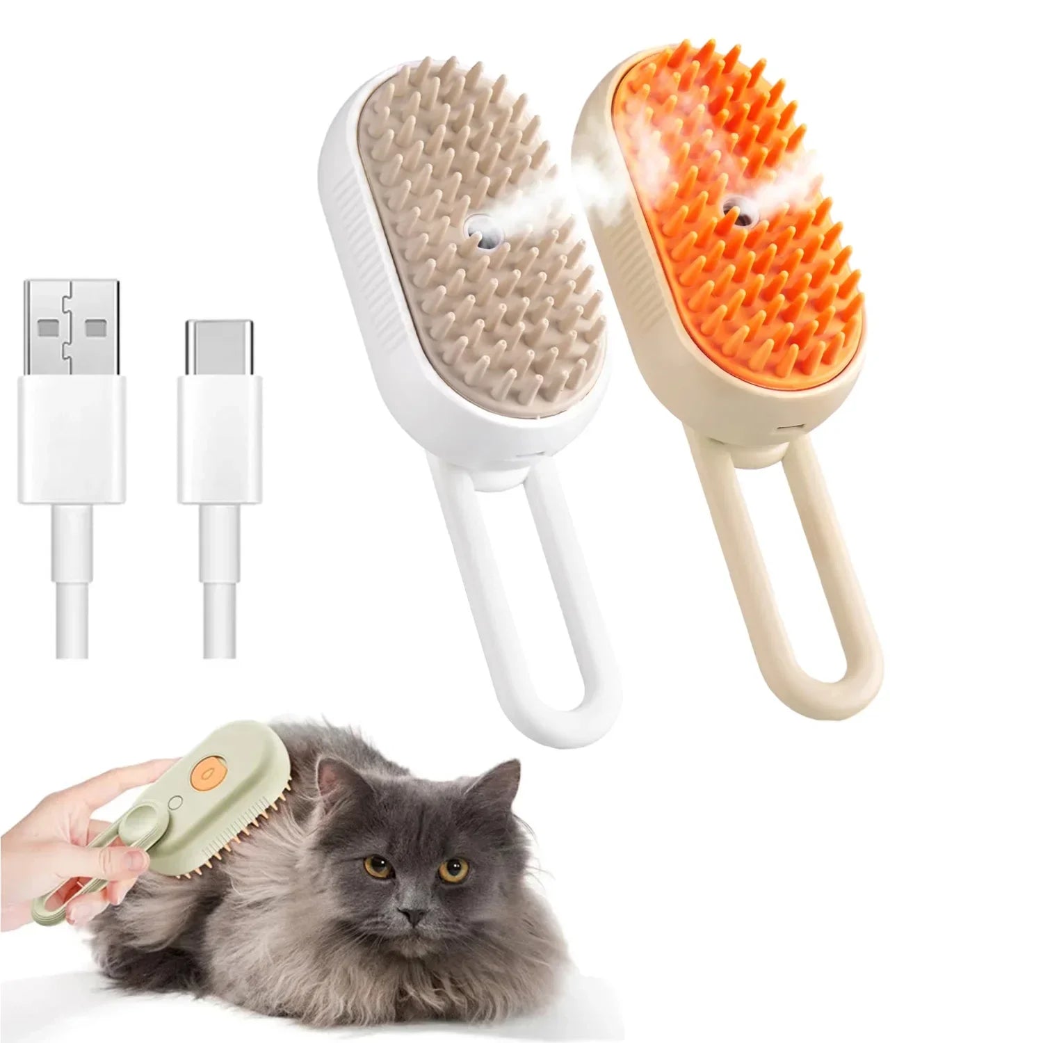 PurrSteam 2-in-1 Gentle Grooming Brush